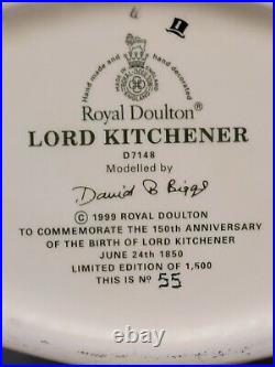 ROYAL DOULTON JUG LORD KITCHENER. D 7148. With COA. LTD edition #55 of 1500