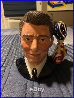 ROYAL DOULTON JUG Ronald Reagan D6718 Large Character Jug #348- Rare
