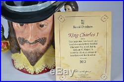 ROYAL DOULTON LARGE CHARACTER JUG KING CHARLES I D6917 Ltd Edition with Cert