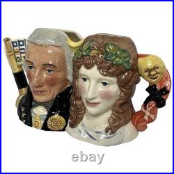 ROYAL DOULTON Lord Nelson & Lady Hamilton Small Character Jug D7092 #373 Ltd Ed