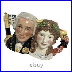 ROYAL DOULTON Lord Nelson & Lady Hamilton Small Character Jug D7092 #373 Ltd Ed