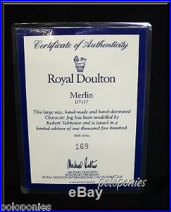 ROYAL DOULTON Merlin Large Character Jug D7117 Signed by Michael Doulton LE