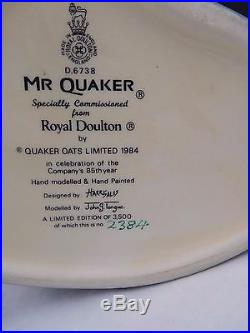 ROYAL DOULTON Mr. Quaker Large Character Toby Jug D6738 Limited Edition 3500