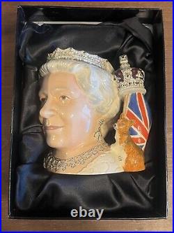 ROYAL DOULTON'QUEEN ELIZABETH II' LARGE CHARACTER JUG D7256 WithCOA RARE