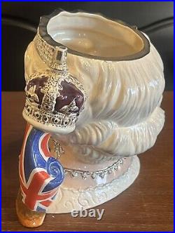 ROYAL DOULTON'QUEEN ELIZABETH II' LARGE CHARACTER JUG D7256 WithCOA RARE