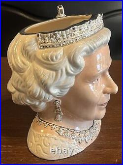 ROYAL DOULTON'QUEEN ELIZABETH II' LARGE CHARACTER JUG D7256 WithCOA RARE