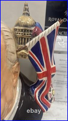 ROYAL DOULTON Rare WINSTON CHURCHILL LARGE CHARACTER JUG D7298 JOTY Mint