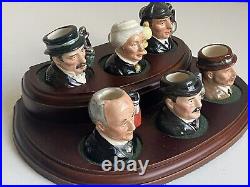 ROYAL DOULTON SHERLOCK HOLMES Set With Stand Tiny Character Jugs Set 7 PC SET