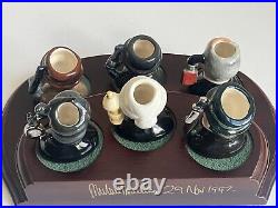 ROYAL DOULTON SHERLOCK HOLMES Set With Stand Tiny Character Jugs Set 7 PC SET