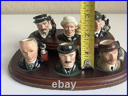 ROYAL DOULTON SHERLOCK HOLMES Set With Stand Tiny Character Jugs Set 7 PC SET