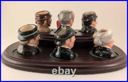 ROYAL DOULTON SHERLOCK HOLMES Tiny Character Jugs Set With COA & Display