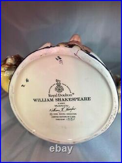 ROYAL DOULTON William Shakespeare D6933 Large Character Jug Limited Edition