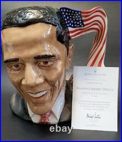 ROYAL DOULTON jug President Barak Obama. D7300. 7 3/4. Character jug of 2011