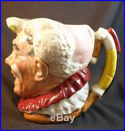 Rare Large Royal Doulton White Hair Clown Character Jug D6322 Great Condition