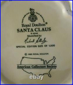 Rare Large Vintage Royal Doulton D6840 Santa Claus Toby Mug w Candy Cane Handle