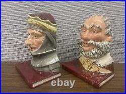 Rare Royal Doulton Bookends Falstaff & King Henry V D7088 & D7089