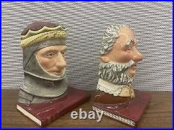 Rare Royal Doulton Bookends Falstaff & King Henry V D7088 & D7089