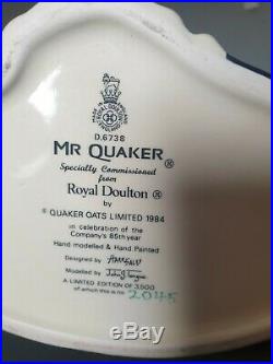 %% Rare %% Royal Doulton Character Jug Mr Quaker D6738 Ltd Ed. 2045/3500