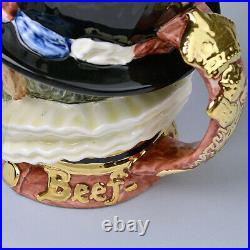 Rare Royal Doulton Gold Handle Beefeater Large Character Jug