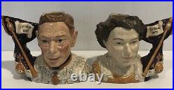 Rare Royal Doulton Jug KING GEORGE IV and QUEEN ELEZABETH II D7167 & D7168