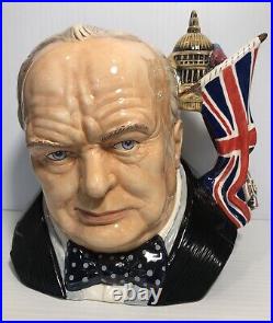 Rare Royal Doulton Jug Winston Churchill D7298