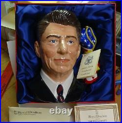 Rare Royal Doulton RONALD REAGAN Character Jug w ORIG BOX & Papers -NICE