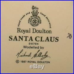 Rare Royal Doulton Santa Claus Holly Wreath Large Size Character Jug D6794