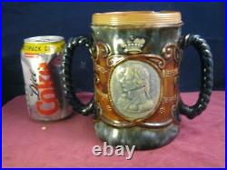Rare Royal Doulton Stoneware Lord Nelson Loving Cup / Tankard Maud Bowden