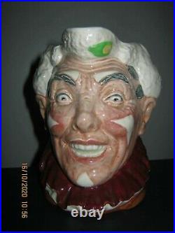 Rare Royal Doulton White Haired Clown Character Jug D6322