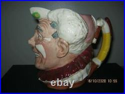 Rare Royal Doulton White Haired Clown Character Jug D6322