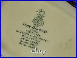 Rare Vtg Royal Doulton Character Mug Small Ugly Dutchess withPink Flamingo D6603