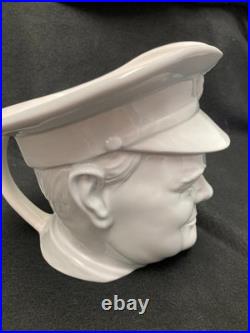Rare c1941 Winston Churchill Character Jug, 6 White Porcelain Minton England