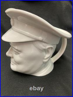 Rare c1941 Winston Churchill Character Jug, 6 White Porcelain Minton England