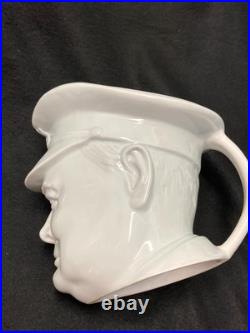 Rare c1941 Winston Churchill Character Jug, 6 White Porcelain Minton England