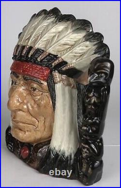 Rare one piece Artist-colored Royal Doulton Jug NORTH AMERICAN INDIAN D6611