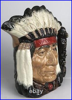 Rare one piece Artist-colored Royal Doulton Jug NORTH AMERICAN INDIAN D6611