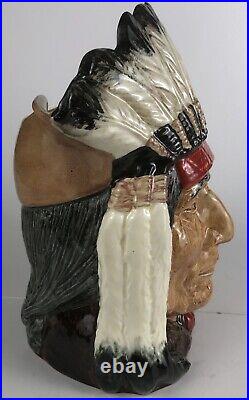 Rare one piece Artist-colored Royal Doulton Jug NORTH AMERICAN INDIAN D6611