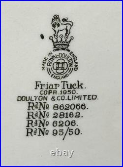 Retired Vintage Large Royal Doulton Toby Character Jug #962066 FRIAR TUCK 1950