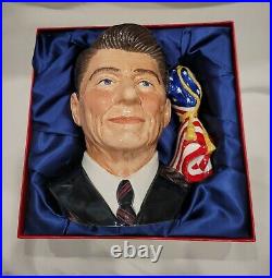 Ronald Reagan Royal Doulton Lg Character Toby Jug # D6718 RARE Original Box