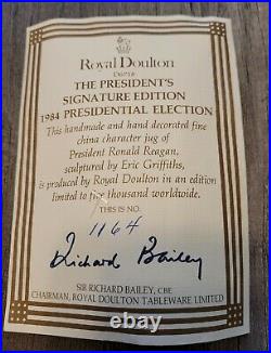 Ronald Reagan Royal Doulton Lg Character Toby Jug # D6718 RARE Original Box