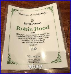 Royal Dalton Robin Hood Two Handled Character Jug D6998 COA WithBox Robinhood