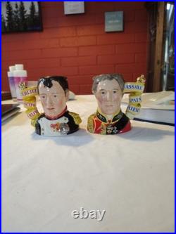 Royal Daulton Character Jugs Small D7001 Napoleon & D7002 Wellington