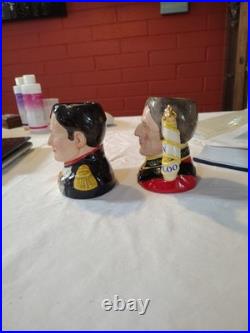 Royal Daulton Character Jugs Small D7001 Napoleon & D7002 Wellington