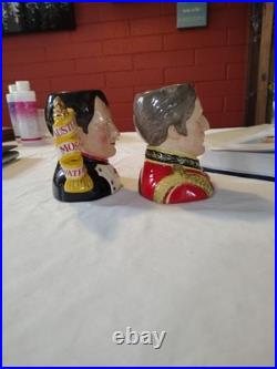 Royal Daulton Character Jugs Small D7001 Napoleon & D7002 Wellington