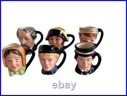 Royal Doulton 12 Miniature Tiny Charles Dickens Hand Painted Jugs