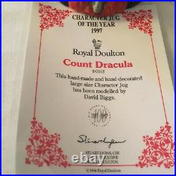 Royal Doulton 1997 Count Dracula D7053 Character Jug with Laminated COA No Box