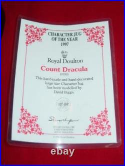 Royal Doulton 1997 Count Dracula Large Character Jug of the Year D7053 COA