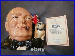 Royal Doulton #9 Winston Churchill D6907 Character Jug Of The Year 1992 Bulldog