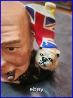 Royal Doulton #9 Winston Churchill D6907 Character Jug Of The Year 1992 Bulldog