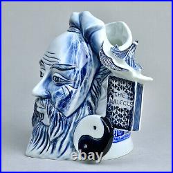 Royal Doulton Blue Flambe Confucius Character Jug